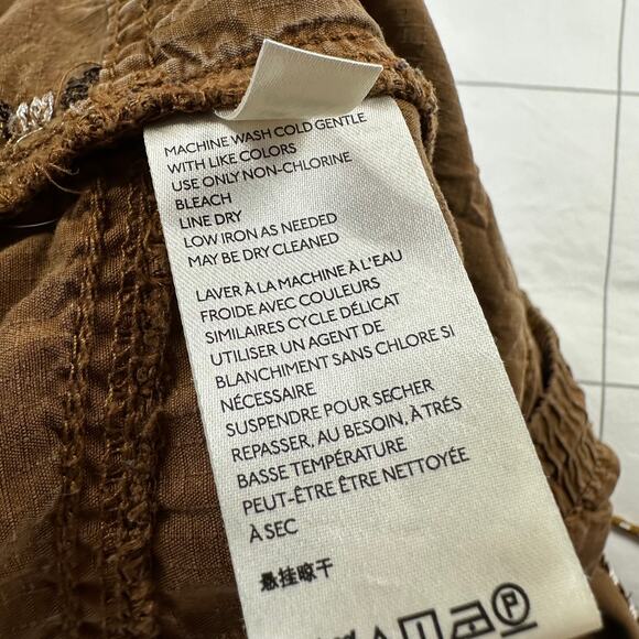 Anthropologie Pants Womens XL Brown Byron Embroidered Seamed Utility Jogger Boho - Picture 6 of 12